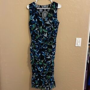 White House Black Market Women’s Midi Reversible Shift Floral Dress Size L
